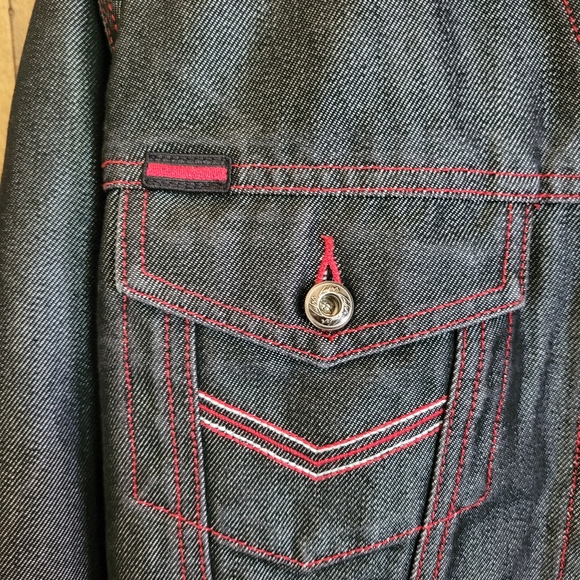 FUBU Dark Blue Denim Cropped Jean Jacket, L - Picture 5 of 8